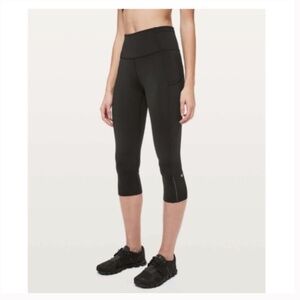 LULULEMON Fast & Free Crop II *Nulux 19" Size 4 Black